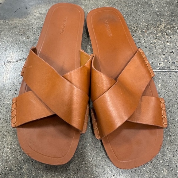 Vince Brown Leather Sandals